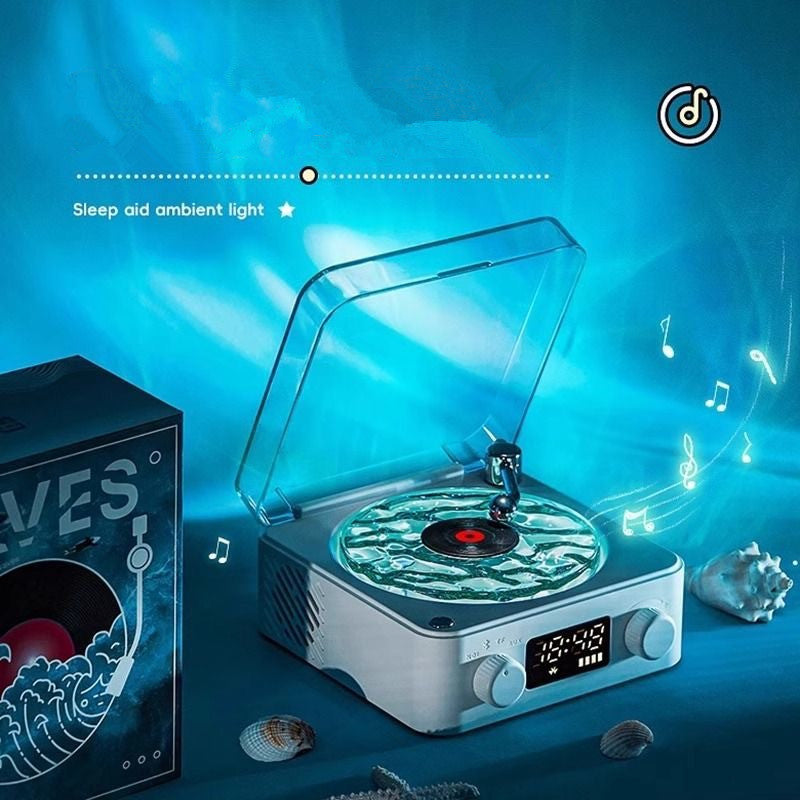 Waves Vinyl Player Portable Speaker with White Noise Dynamic RGB Light Retro Vintage Sleep Aid Turntable Speaker Home Theater Waves Vinyl Player Portable Speaker with White Noise Dynamic RGB Light Retro Vintage Sleep Aid Turntable Speaker Home Theater